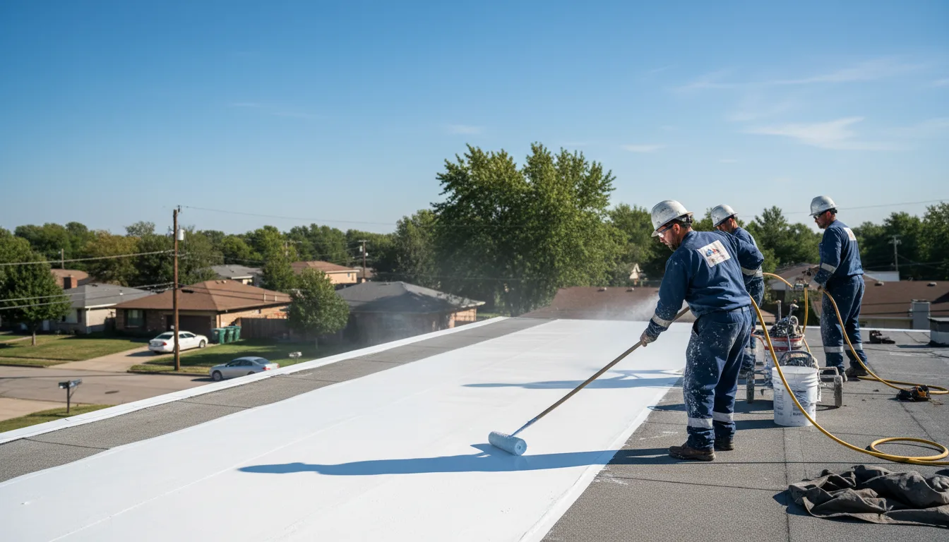 Commercial roof coating in Saffell, AR near me